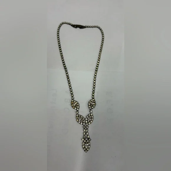 Dark Rhinestone Necklace - Picture 2 of 8